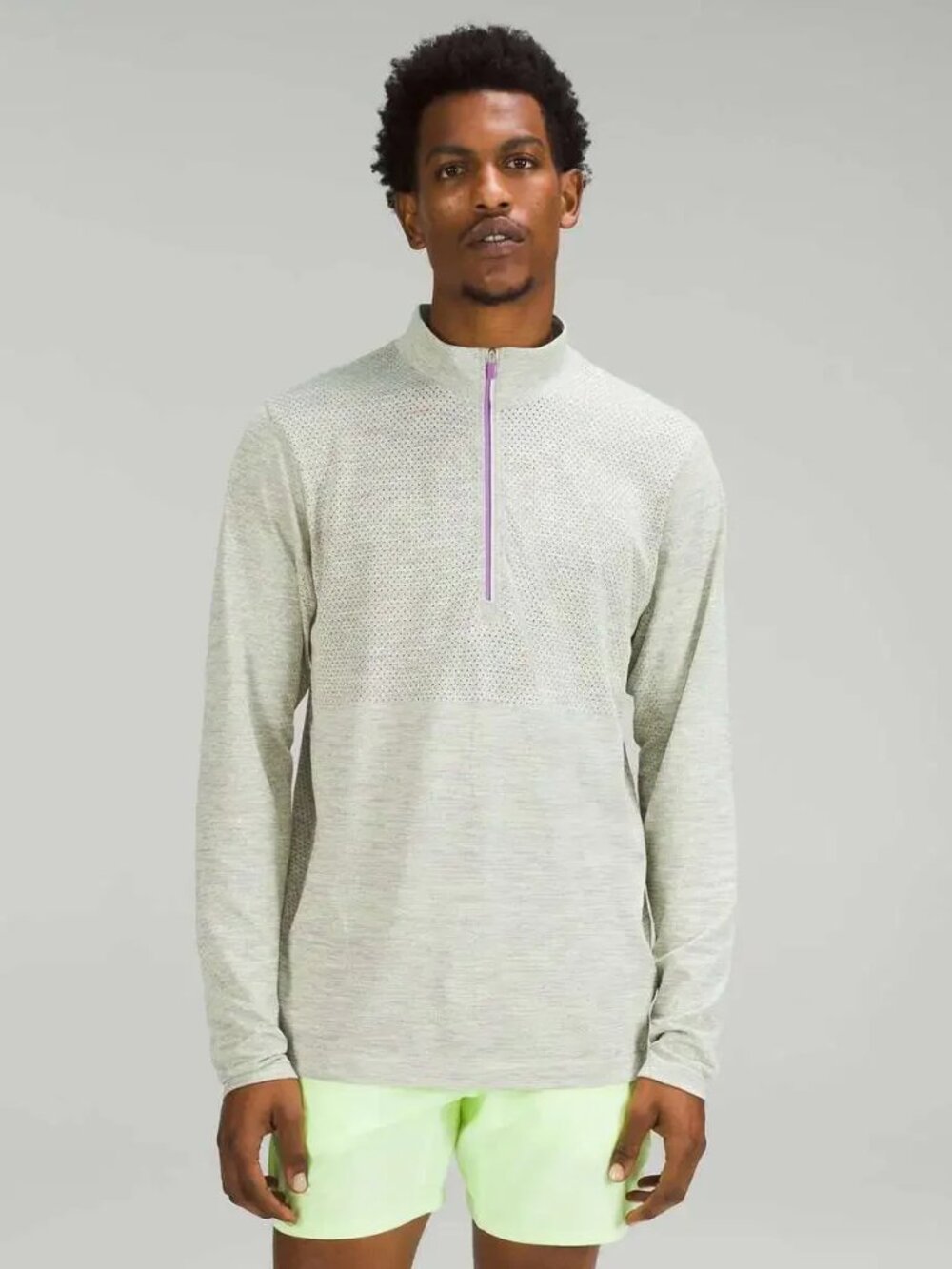 Lululemon Metal Vent Tech Half-Zip Pale green Purple Faded Zap XXL Shirt